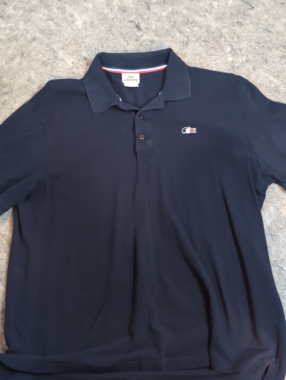 Lacoste Men's Navy Cotton Polo Shirt - Classic Short Sleeve Size Large
